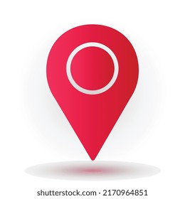 Red gradient location icon isolated