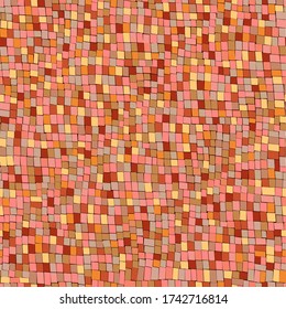 Red gradient mosaic. Сhaotic mosaic texture. Abstract background with geometric design. Square pattern. Vector mosaic background. Follow other mosaic patterns in my collections. 