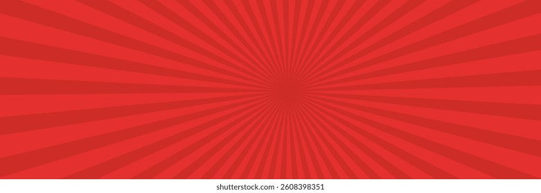 Red gradient pop art background in comic cartoon style with lines and circles.
