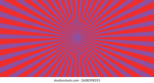 Red gradient pop art background in comic cartoon style with lines and circles.