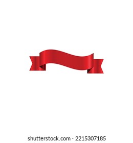 red gradient ribbon banner Vector illustration on white isolated background.