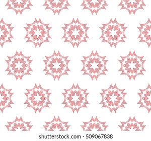 Red gradient seamless floral pattern. Abstract flower. Vector illustration