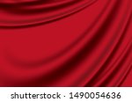 Red gradient silk fabric background or wallpaper, Design for Banner presentation, Holidays greeting Card, Website Landing. vector eps.