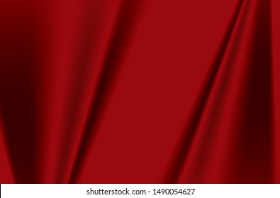 red gradient silk fabric background or wallpaper, Design for Banner presentation, Holidays greeting Card, Website Landing. vector eps.