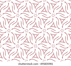 red gradient style floral illustration. complex geometric vector pattern of interwoven lines and shapes. seamless texture. for interior design, wallpaper,