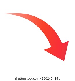 Red Gradient Stylish Descending Arrow Business Simple