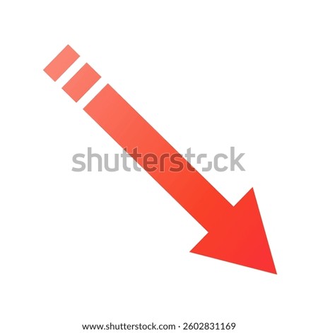 Red Gradient Stylish Descending Arrow Business Simple