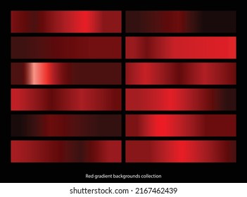 Red gradient template set. Vector Red gradient collection. Vector illustration.