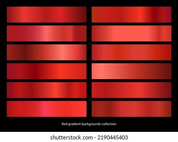 Red gradient template set. Vector Red gradient collection. Vector illustration.