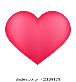 Red gradient valume  heart. Icon vector illustration. Isolated on white background