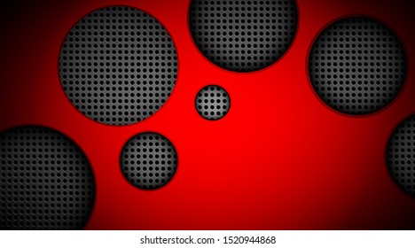 red gradient vector background with metal circles