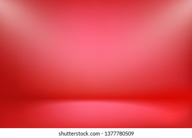 Red gradient vector background with spot lights. Minimalistic wallpaper with soft lighting effect and shadow. Banner, poster, greeting card concept with copyspace. Color blank backdrop for design