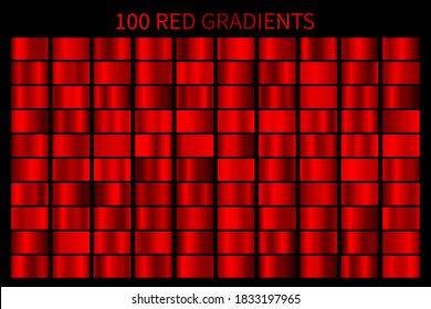 Red Gradient vector set. Shiny, elegant red Christmas gradation colors for background, wrapping paper, cards, invitations, flyers and other Christmas design