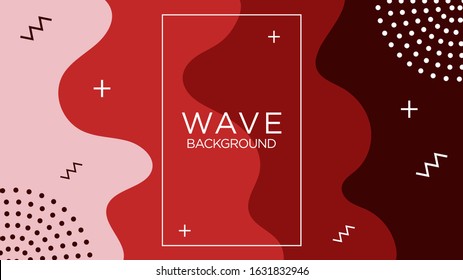 Red Gradient Wavy, Wave Shapes Minimal Modern Background Template. Design Graphic Vector EPS10