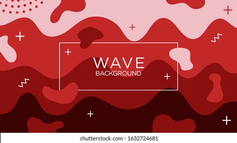 Red Gradient Wavy, Wave Shapes Minimal Modern Background Template. Design Graphic Vector EPS10