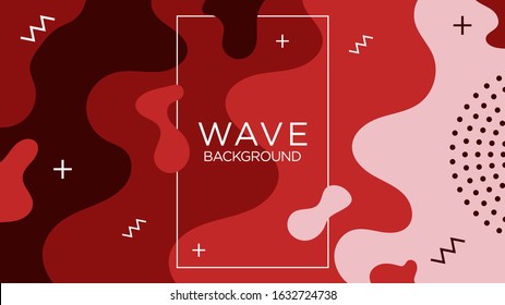 Red Gradient Wavy, Wave Shapes Minimal Modern Background Template. Design Graphic Vector EPS10