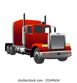 red gradiented truck, vector illustration