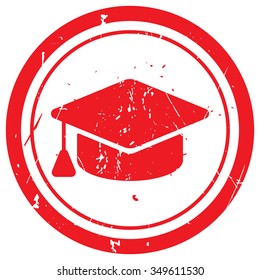 Red Graduation Cap rubber stamp