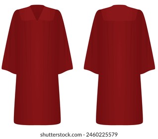 Red graduation uniform . vector illustration