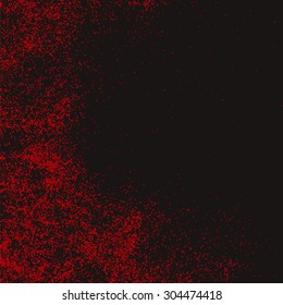 Textura abstracta granulada roja sobre fondo negro. Elemento de diseño. Ilustración vectorial,Pasos 10.