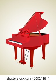 Red grand piano 