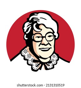 Red granny vector logo illustration