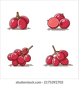 Red Grape fruits vector icon illustration isolated on white background