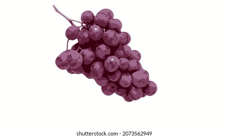 Uva roja aislada de fondo blanco