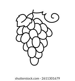 red grapes bunch line icon vector. red grapes bunch sign. isolated contour symbol black illustration