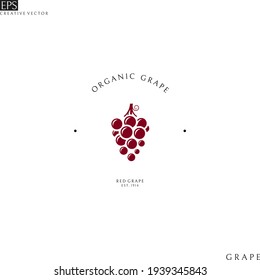 Logo de las uvas rojas. Ilustración del vector EPS10 