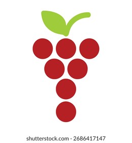 Ilustración limpia de Vector de uvas rojas.