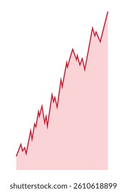 Red graph. Cryptocurrency market cap chart with dynamic zigzag indicator. lines, representing market fluctuations. digital background. Tarrifs. stock index. trade war. Rising price. Finance. Economy.