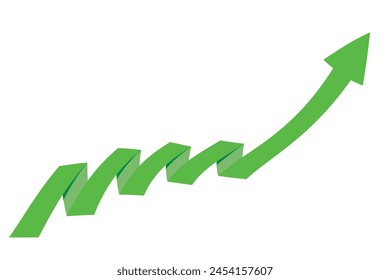 Red graph with increase report. Diagram with rise and gain progress. Vector illustration