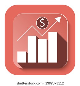 red graph pattern icon in trendy flat style isolated background. Chart bar symbol design. vector illustrator

