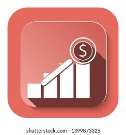 red graph pattern icon in trendy flat style isolated background. Chart bar symbol design. vector illustrator

