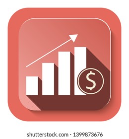 red graph pattern icon in trendy flat style isolated background. Chart bar symbol design. vector illustrator

