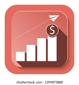 red graph pattern icon in trendy flat style isolated background. Chart bar symbol design. vector illustrator

