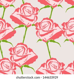 Red graphic roses