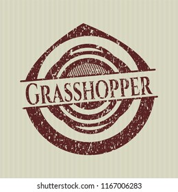 Red Grasshopper distressed grunge seal