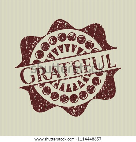 Red Grateful distressed rubber grunge seal