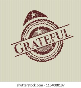 Red Grateful grunge stamp