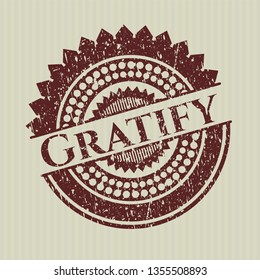 Red Gratify rubber grunge texture seal