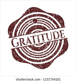 Red Gratitude rubber grunge stamp