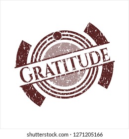 Red Gratitude rubber grunge texture stamp
