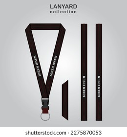 Red Gray 3D Lanyard Template Set para toda la empresa