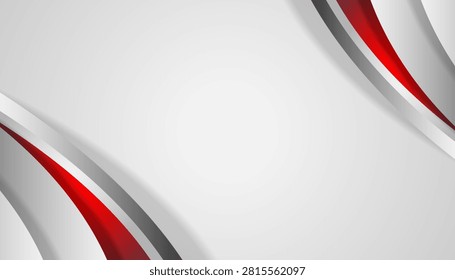 Red and Gray Abstract Corner Wave Background