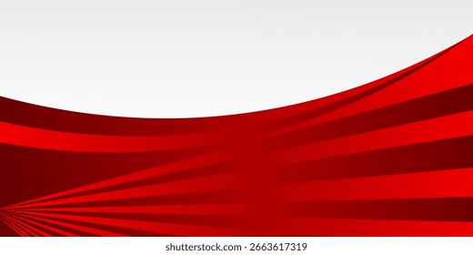 red and gray abstract waves background vector and copy space, modern design