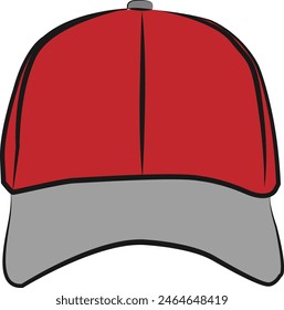 gorra de béisbol roja y gris