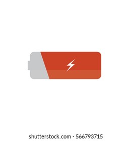 red and gray battery icon,vector