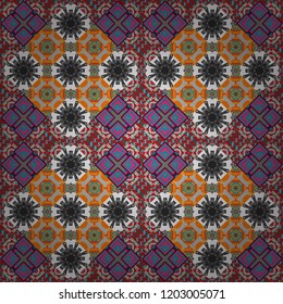 Red, gray and blue abstract background painted geometry shine and layer element seamless pattern. Vector illustration.